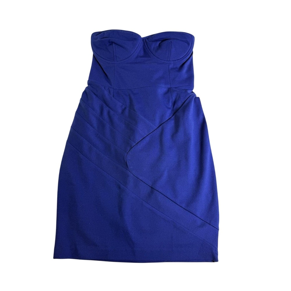 Express Fashion Star‎ Dress Women 4 Blue NEW Strapless Bodycon Bustier Pleated